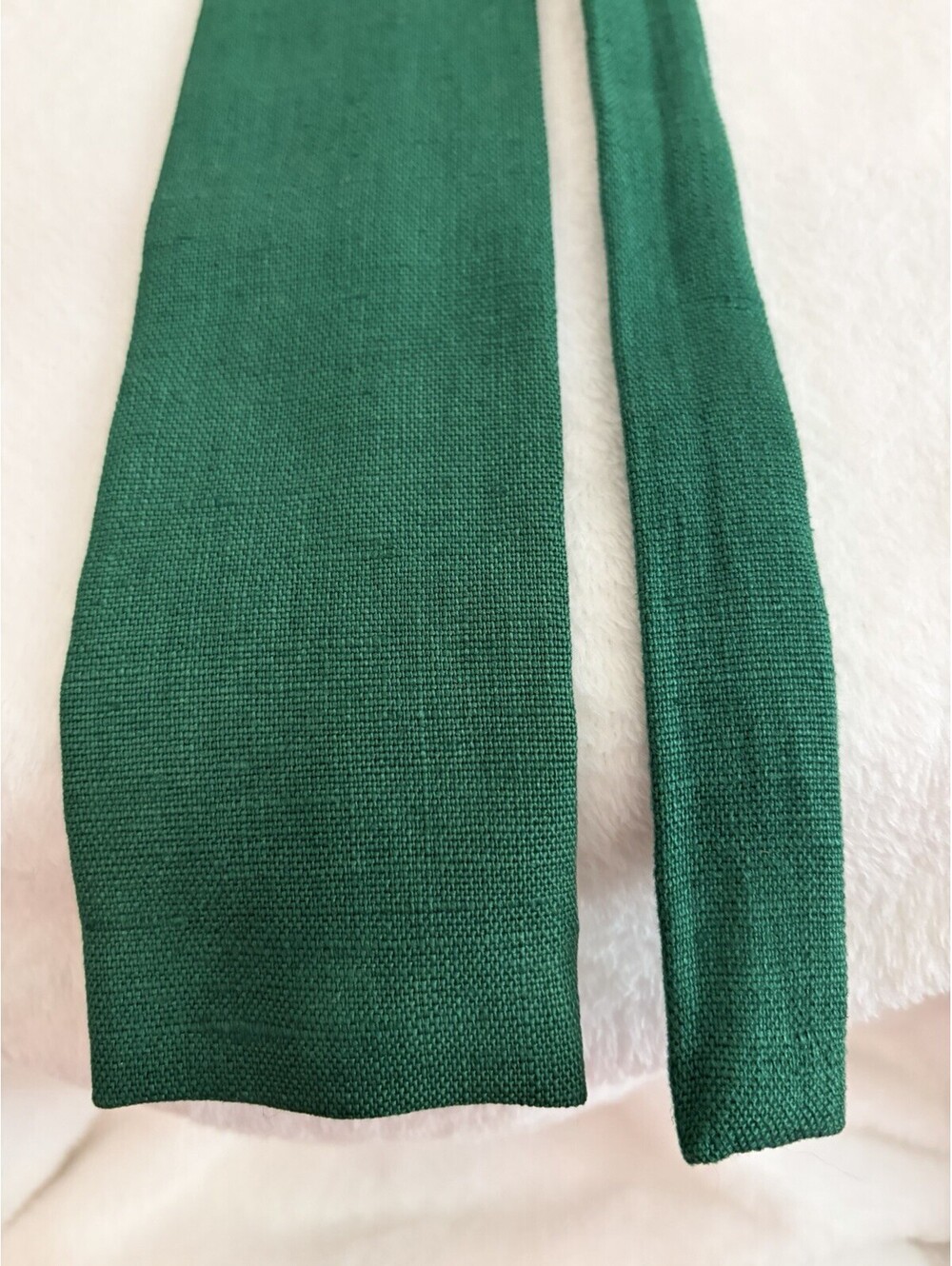 Vintage 60s 70s Rooster Moygashel 100% Irish Linen Square Green Neck Tie EUC